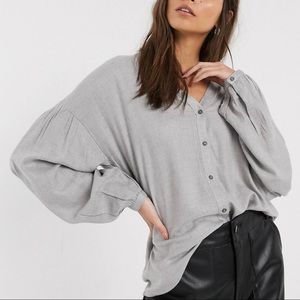 ASOS ESPRIT Gathered Sleeve Button Down